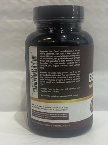 Transparent bottle with clear label and capsules inside
