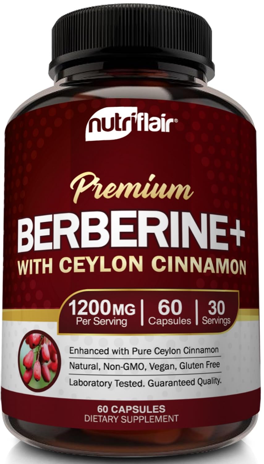 Close-up of NutriFlair Berberine HCL capsules