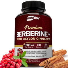 NutriFlair Berberine HCL 1200mg 60 capsules bottle - hero image