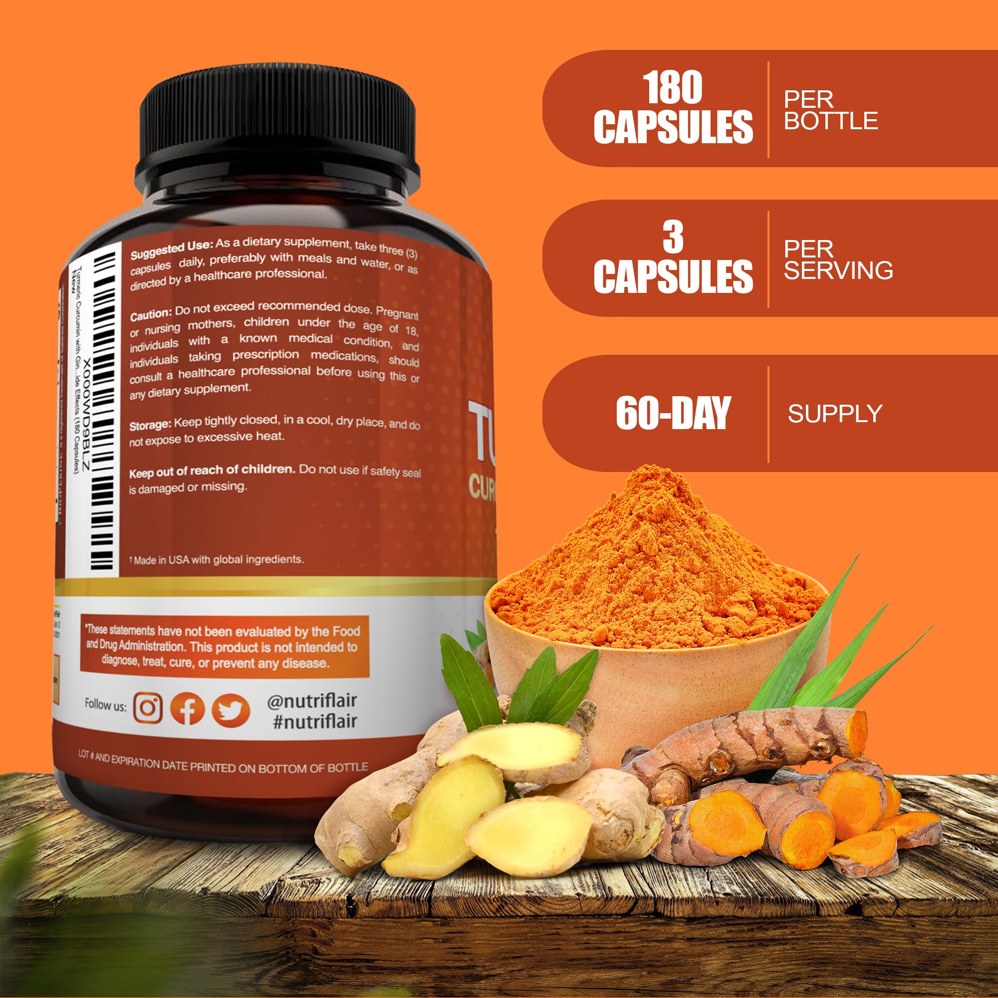 Bioperine absorption boost graphic for NutriFlair Turmeric Curcumin