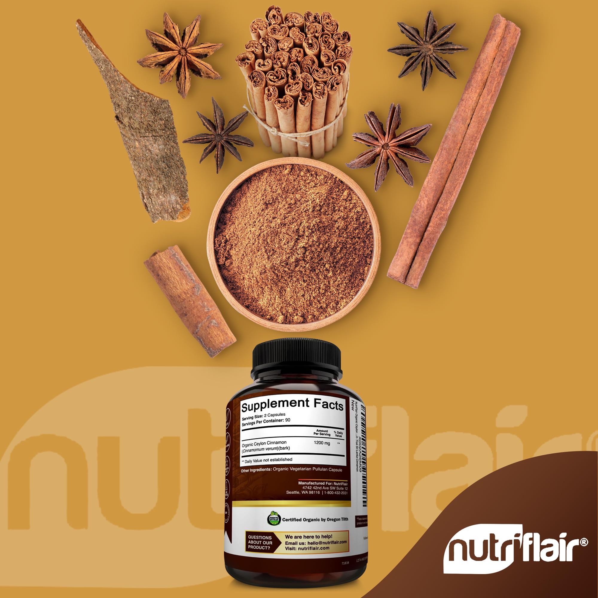 Ceylon cinnamon capsules with 600 mg per capsule