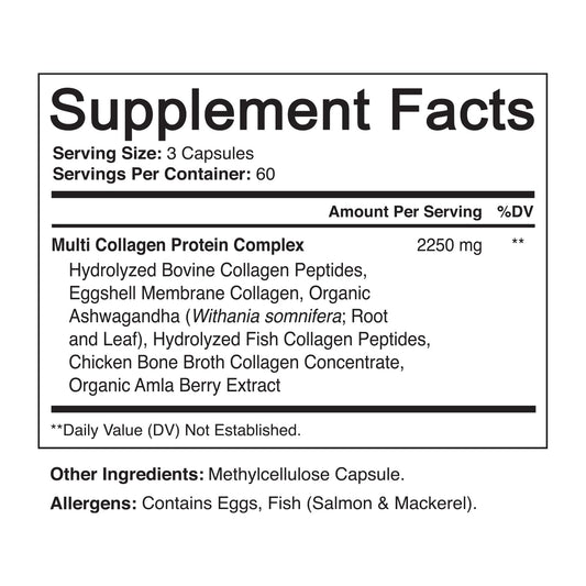 Bottle showing 180 capsules of NutriFlair collagen