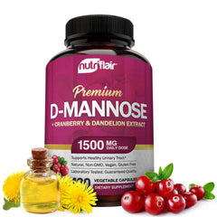 NutriFlair D-Mannose 1200mg capsules with cranberry and dandelion extract
