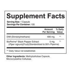 NutriFlair DIM capsules with Bioperine highlighting absorption potential