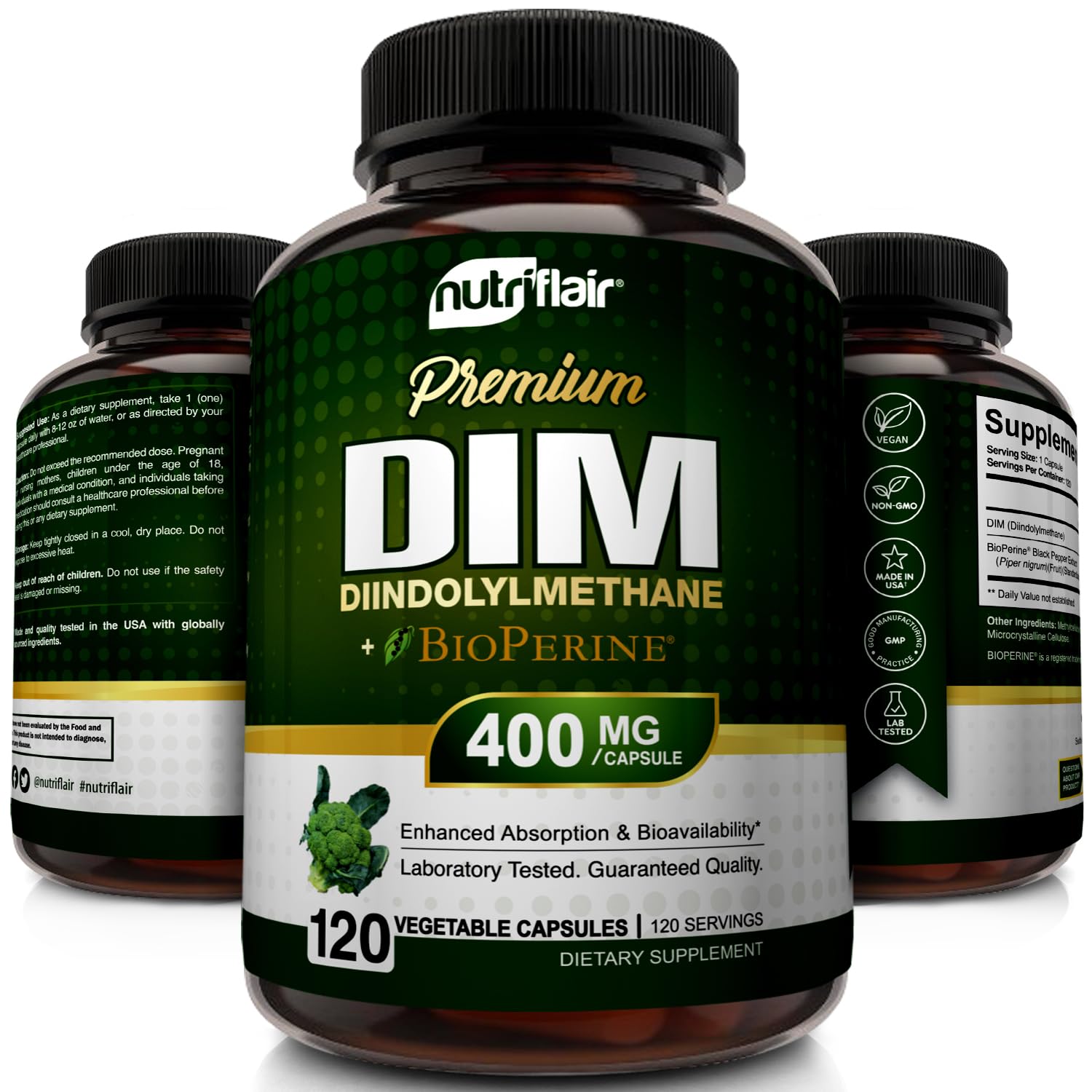 NutriFlair DIM closeup showing soft vegan capsules for daily use