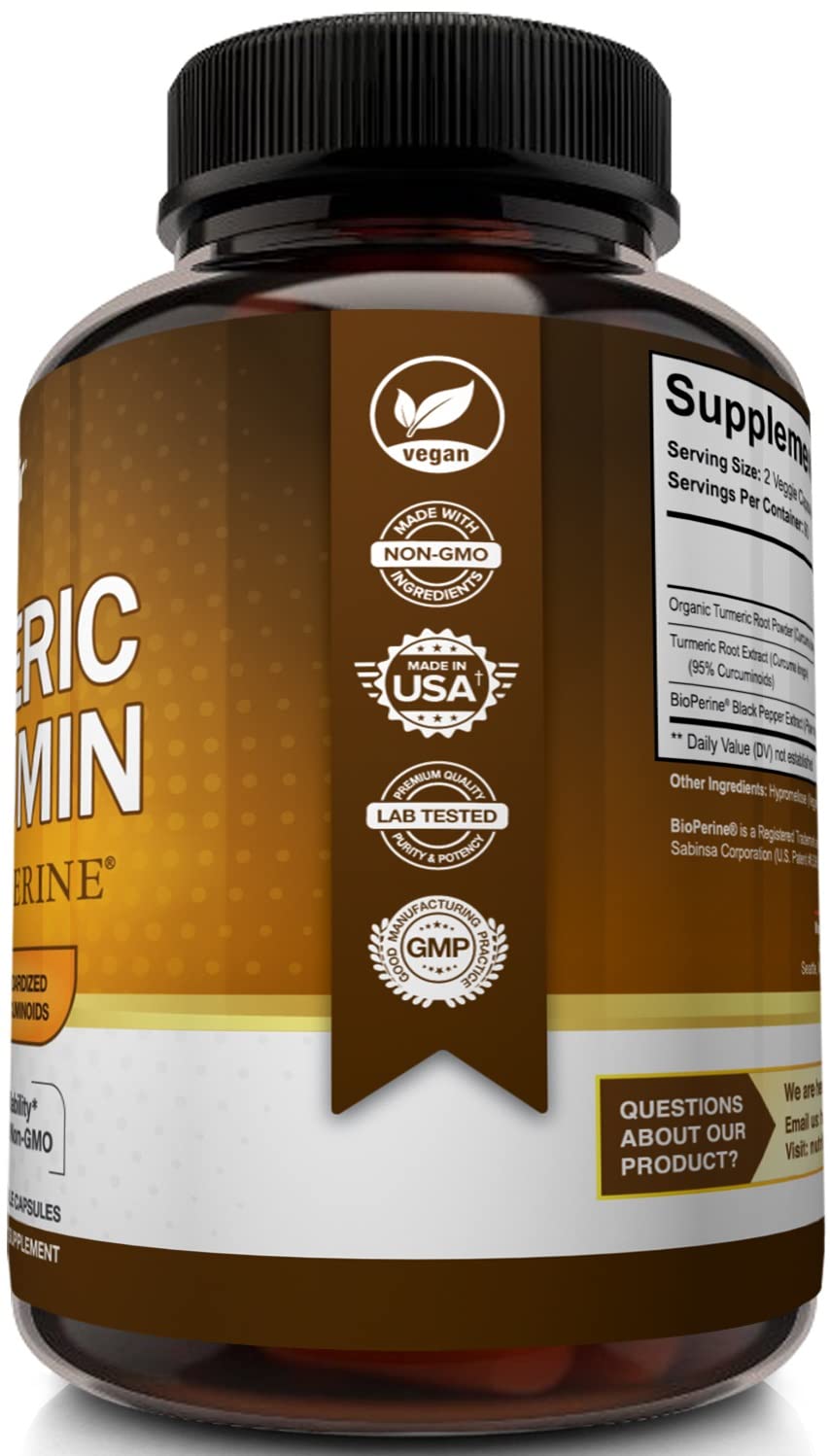 Label close-up showing ingredients and BioPerine
