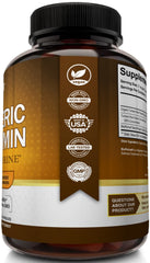 Label close-up showing ingredients and BioPerine