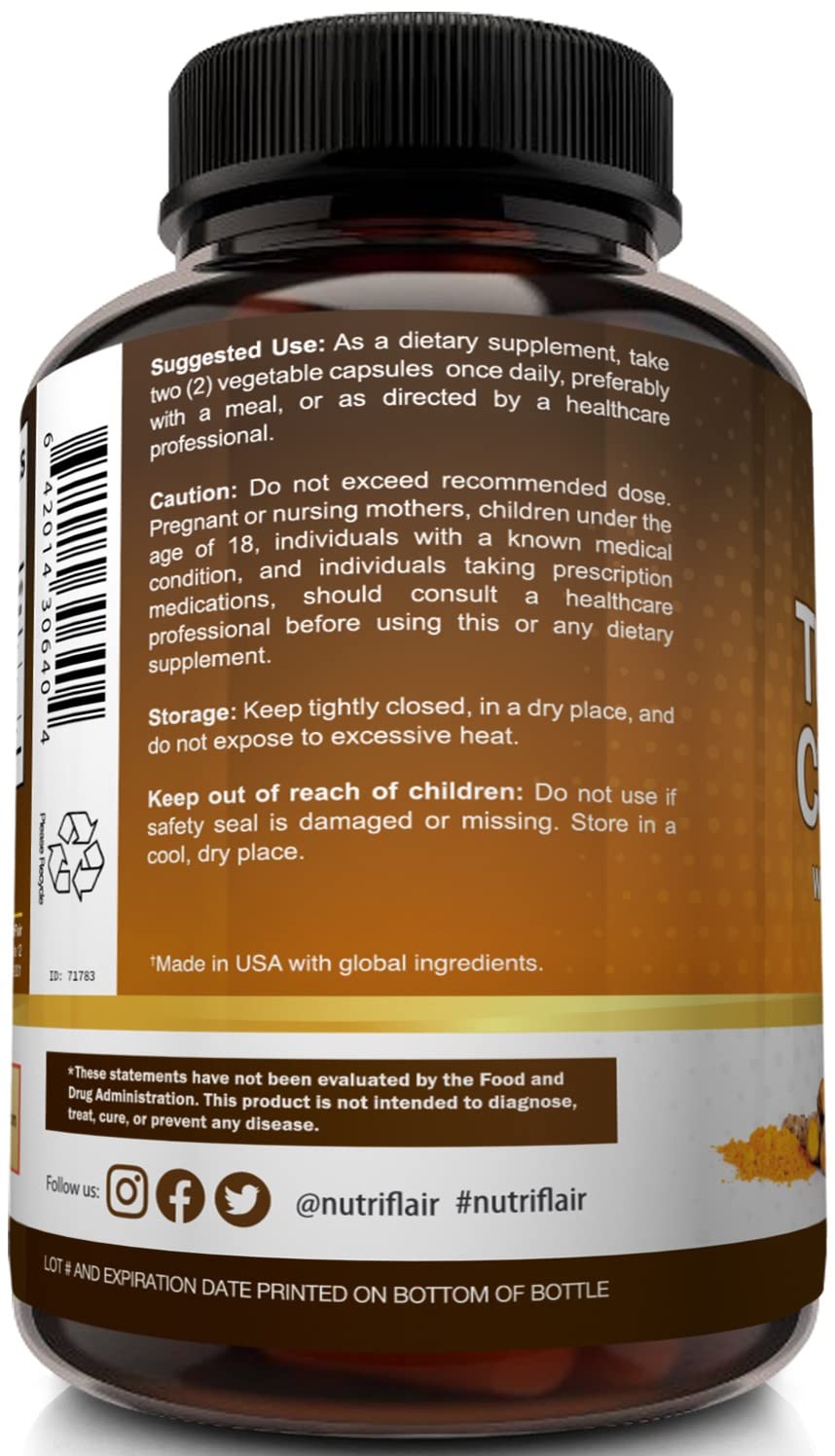 Made in USA facility badge for NutriFlair Turmeric Curcumin product