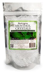 Nutrigins Menthol Crystals 2 oz resealable bag packaging