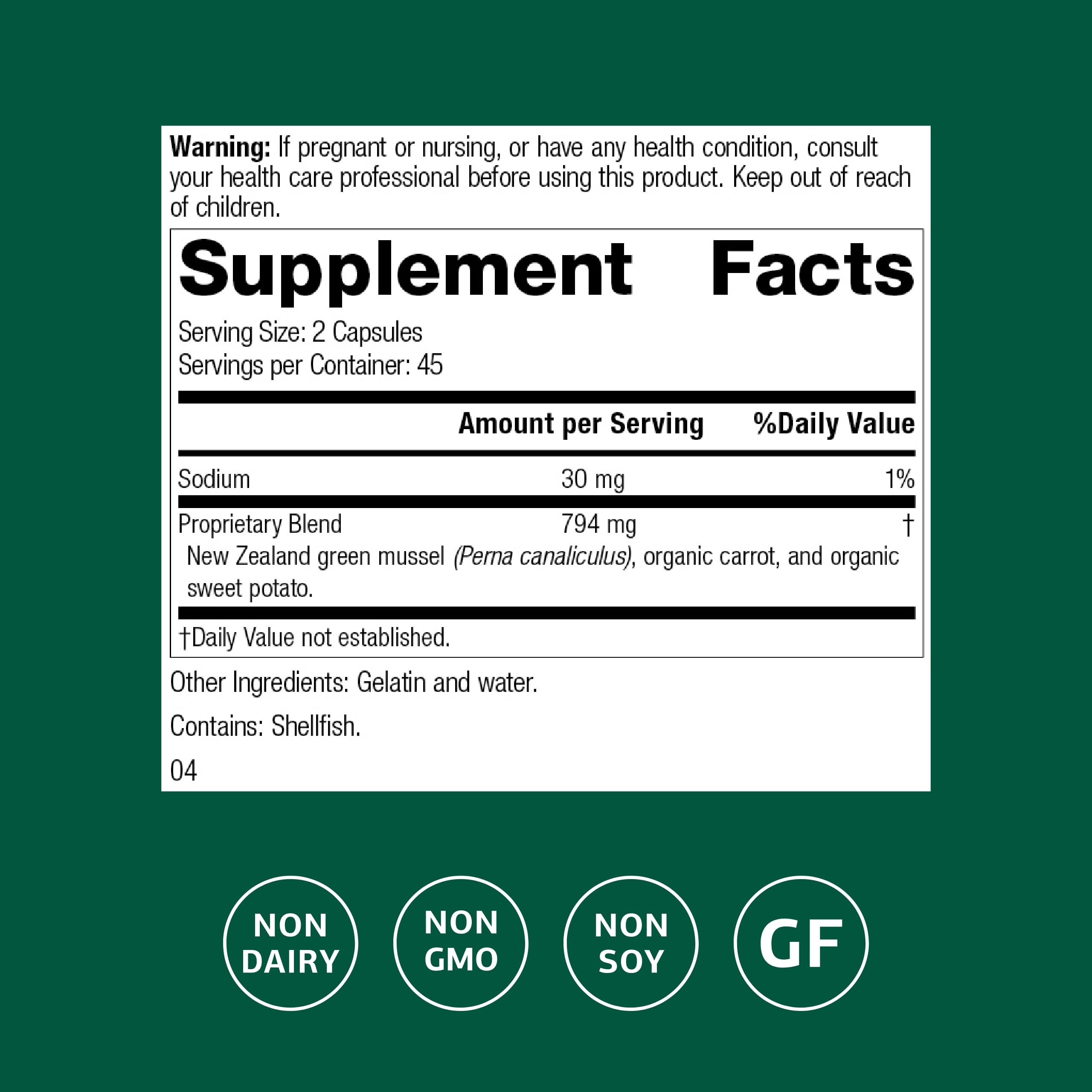 Nutrimere 90 capsules bottle back with nutrition facts
