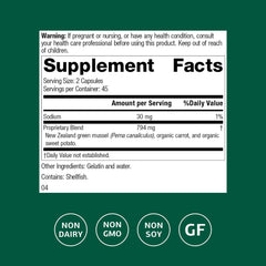 Nutrimere 90 capsules bottle back with nutrition facts