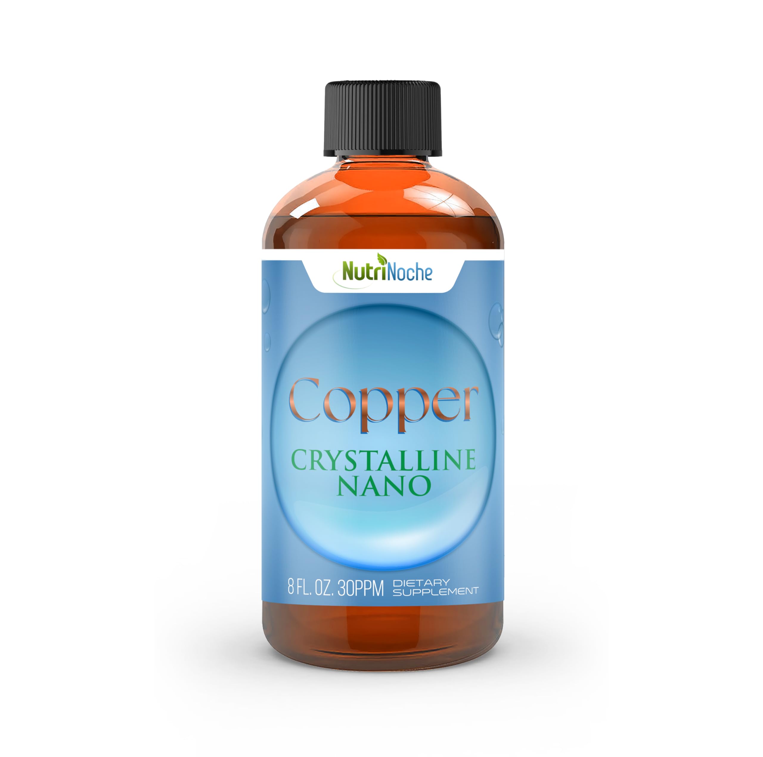 NutriNoche copper supplement bottle – front view