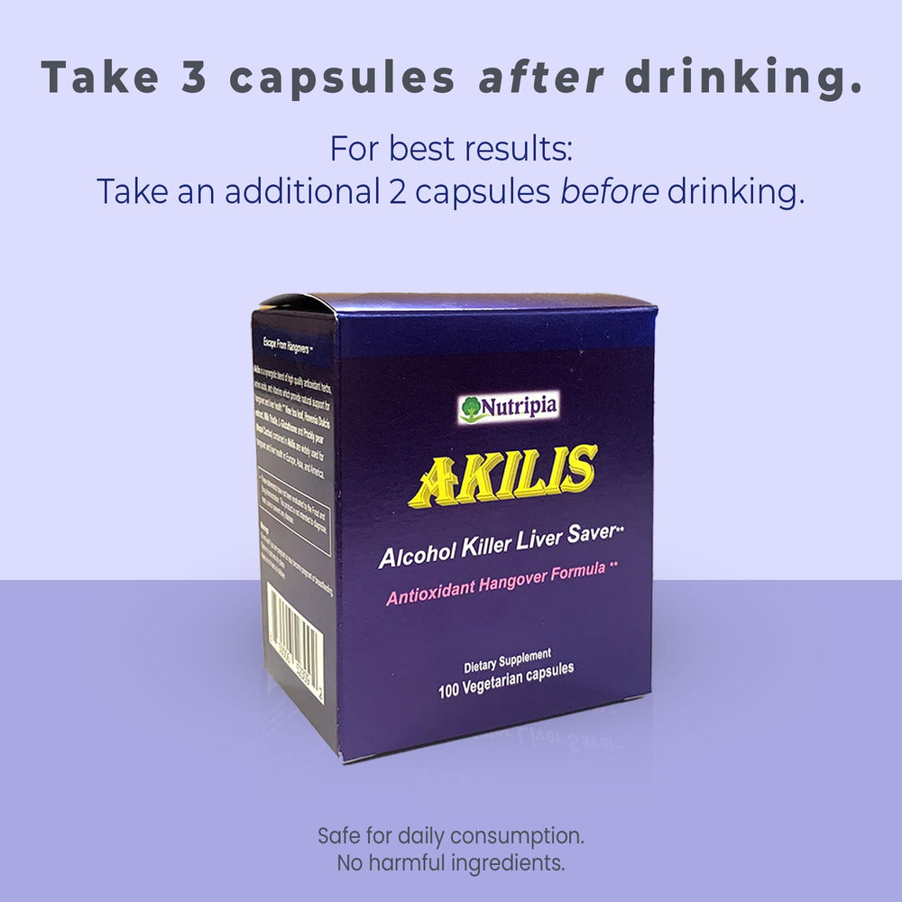 Nutripia Akilis DHM close-up highlights Hovenia Dulcis for potential post-drinking recovery.