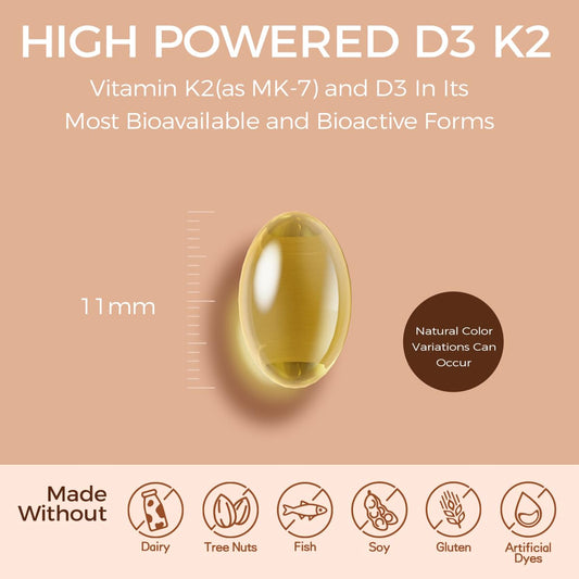 Close-up of NutriSphere Vitamin D3 & K2 MK-7 softgels