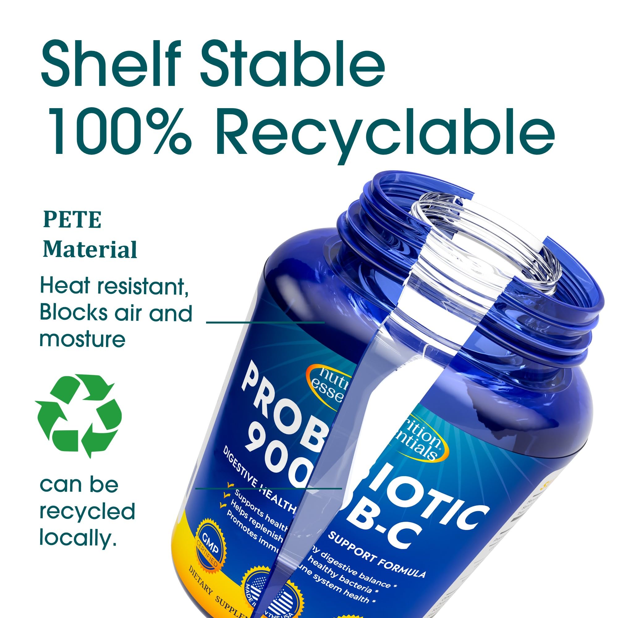 USA-made probiotic production and testing labels