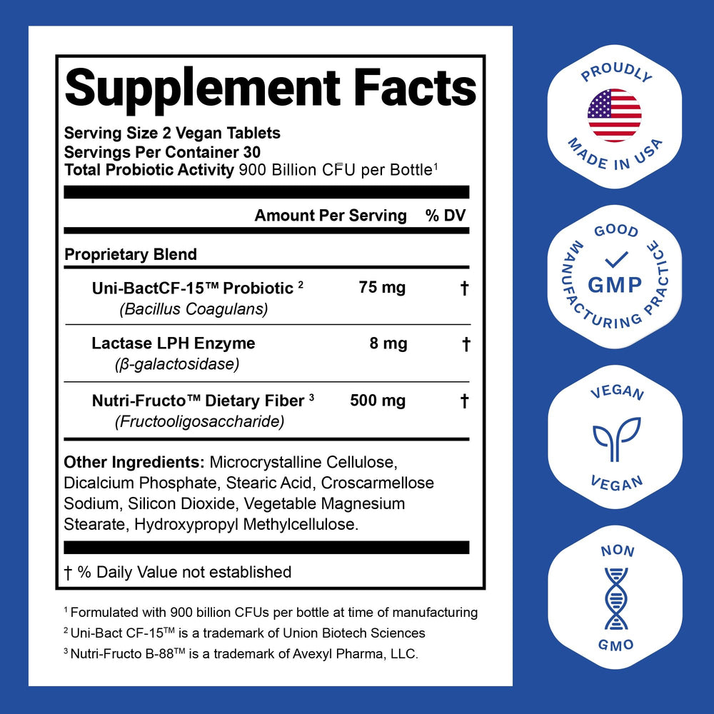 Nutrition Essentials probiotic bottle back label highlights ingredients and potency