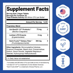 Nutrition Essentials probiotic bottle back label highlights ingredients and potency