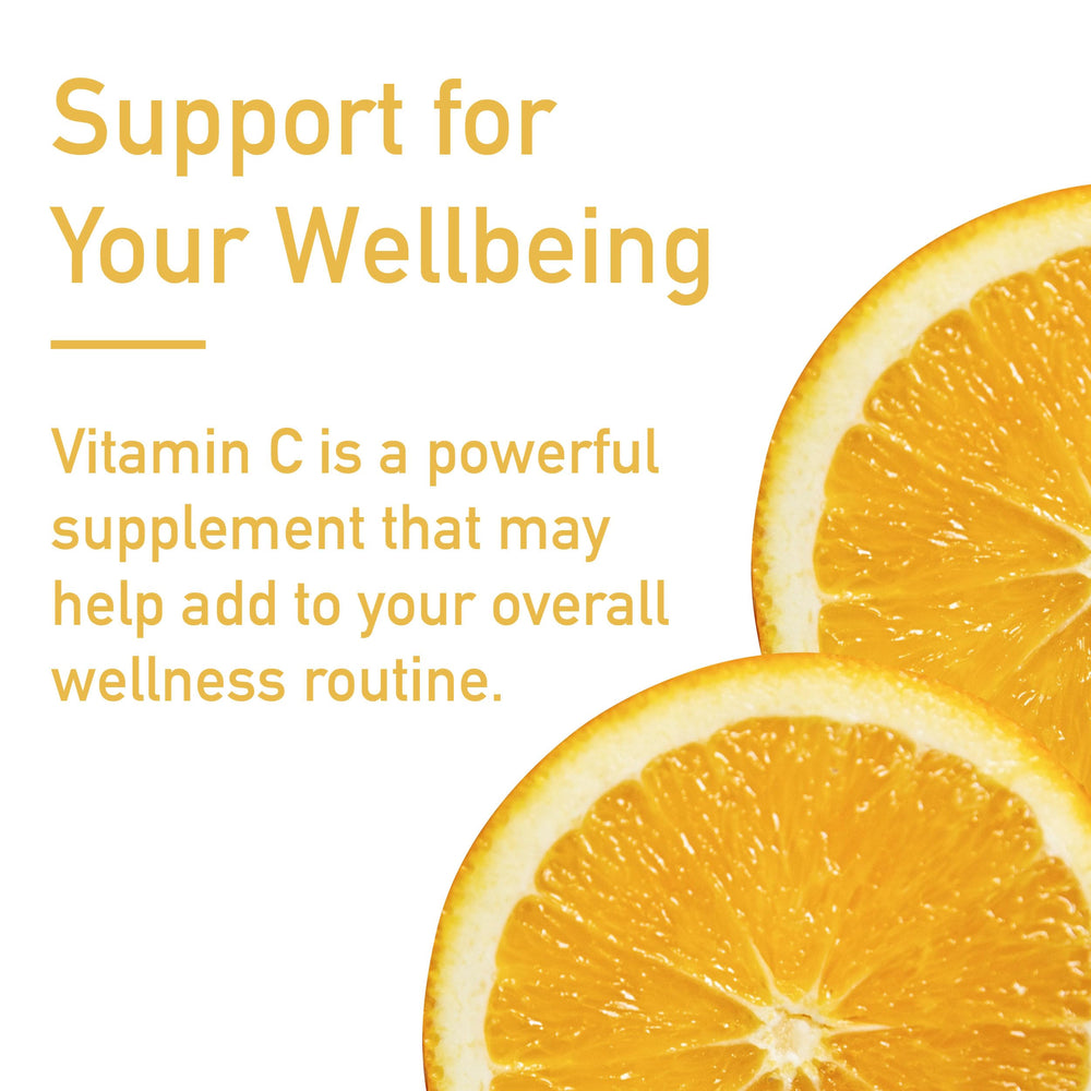 Nutrition facts label for Swiss Imports Vitamin C 1000mg