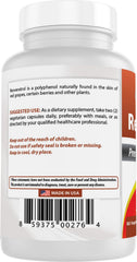 Nutrition facts label for the supplement