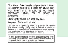 Nutrition facts panel for Maxi Health Omega Yums