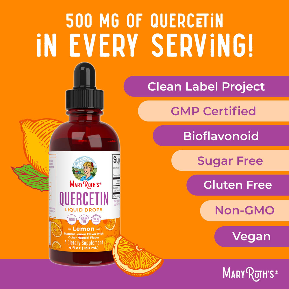 Nutrition facts panel for Quercetin Liquid Drops