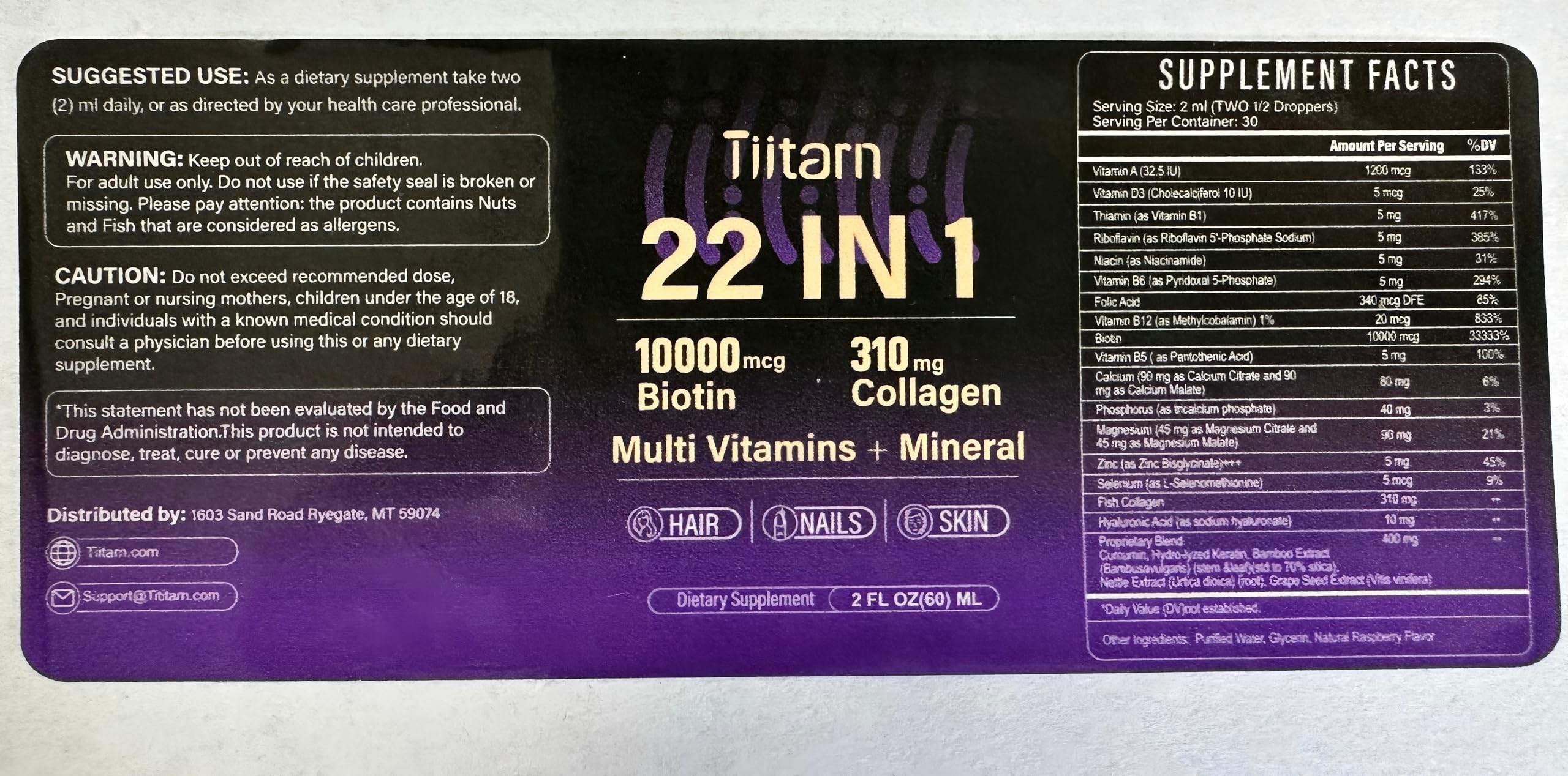 Nutrition facts / supplement information illustration