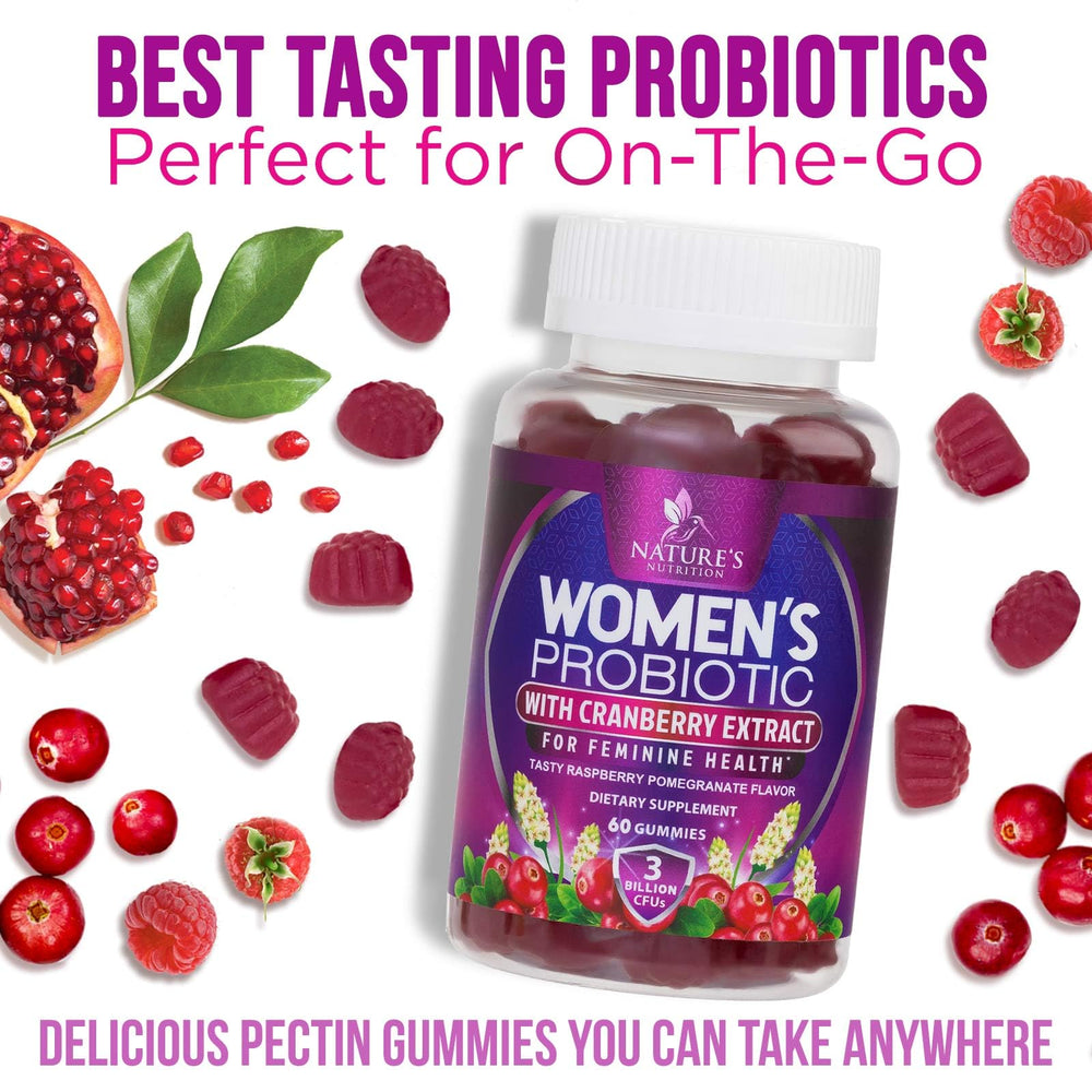 Nutrition facts panel for women's probiotic gummies