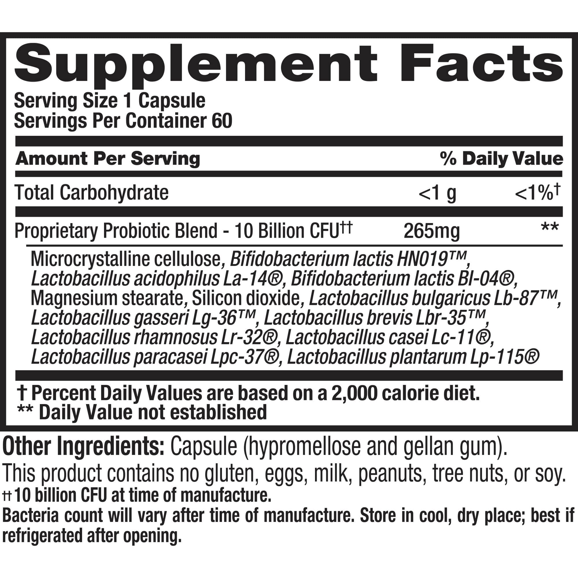 Nutrition Now PB 8 Probiotic 60-count bottle with 10 probiotic strains