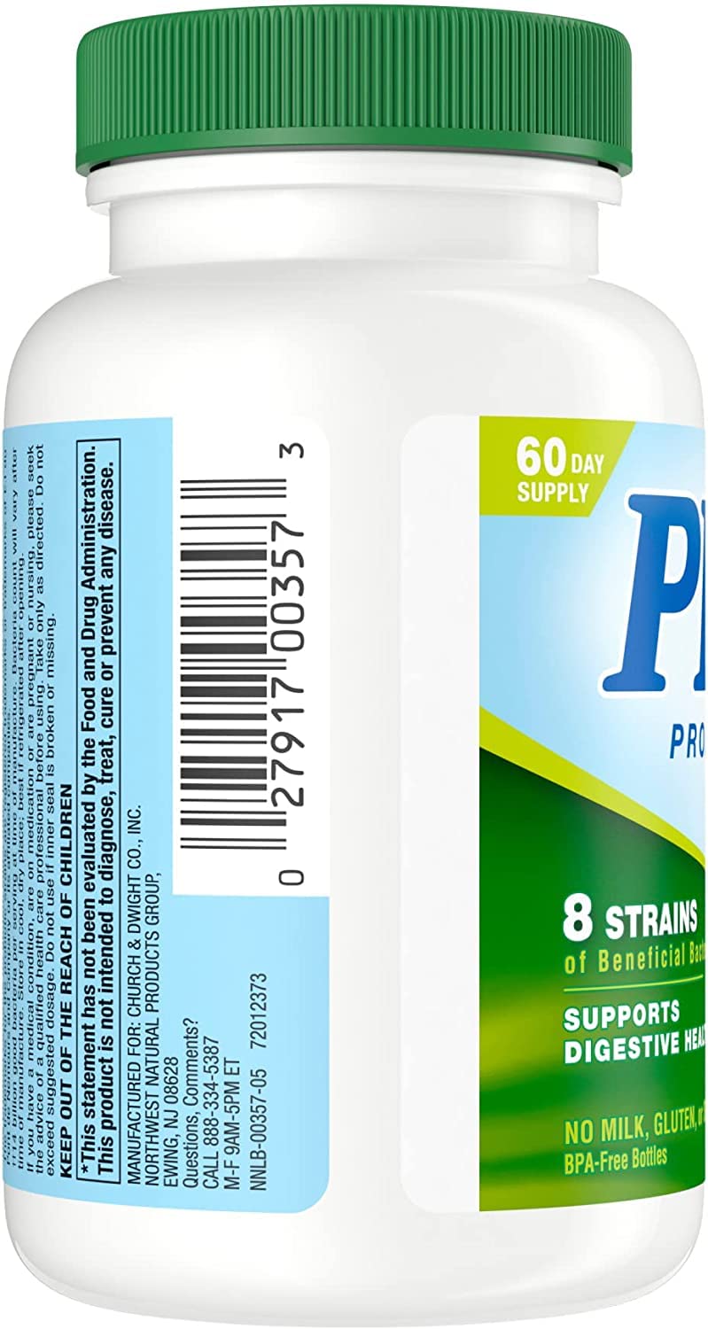 PB8 Probiotic bottle label close-up