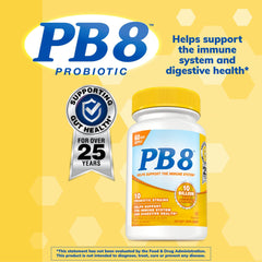 Label highlighting 10 probiotic strains including Lactobacillus acidophilus and Bifidobacterium lactis