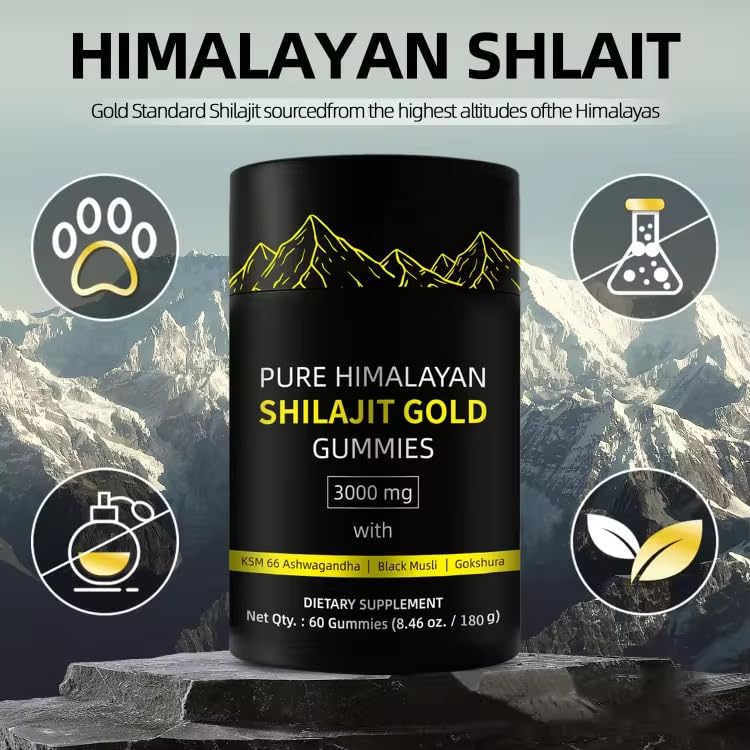 Nutrition label for Himalayan Shilajit Gummies