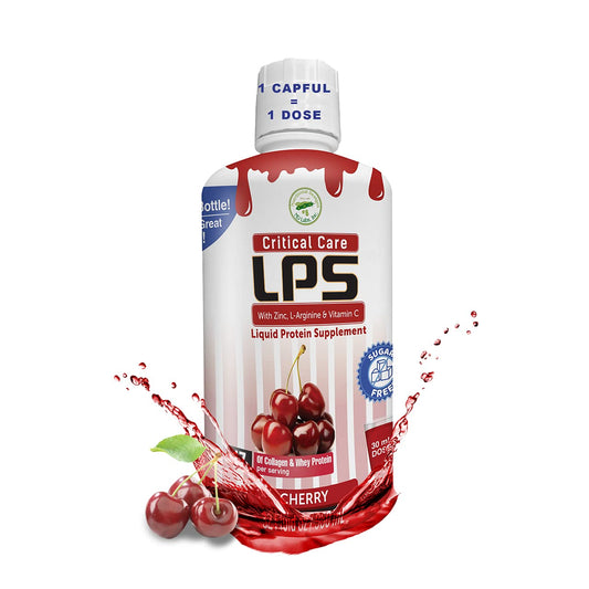 Nutritional Designs LPS liquid collagen and whey protein bottle