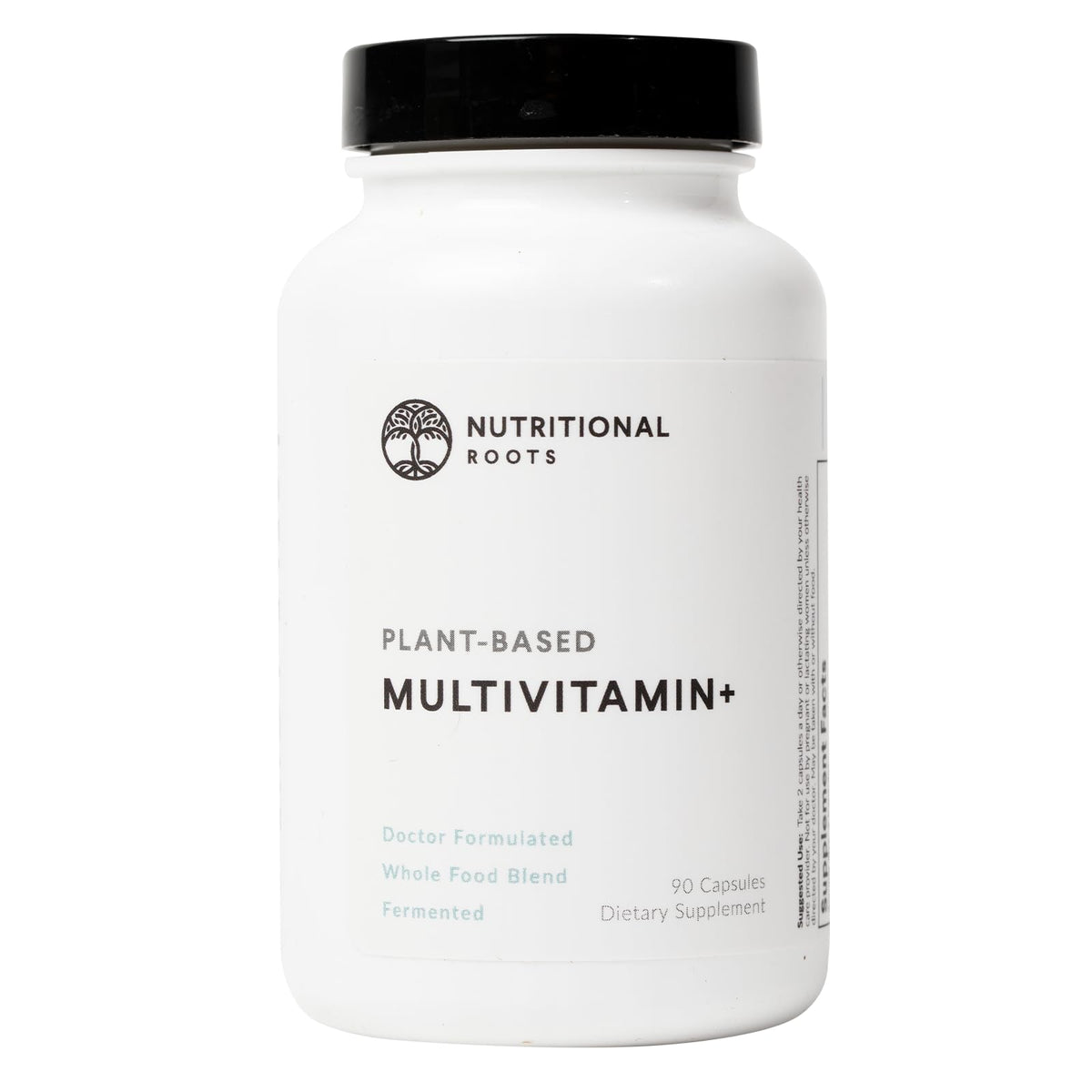 Nutritional Roots Multivitamin+ bottle with plant-based ingredients