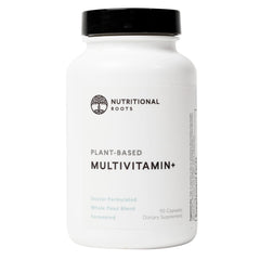 Nutritional Roots Multivitamin+ bottle with plant-based ingredients