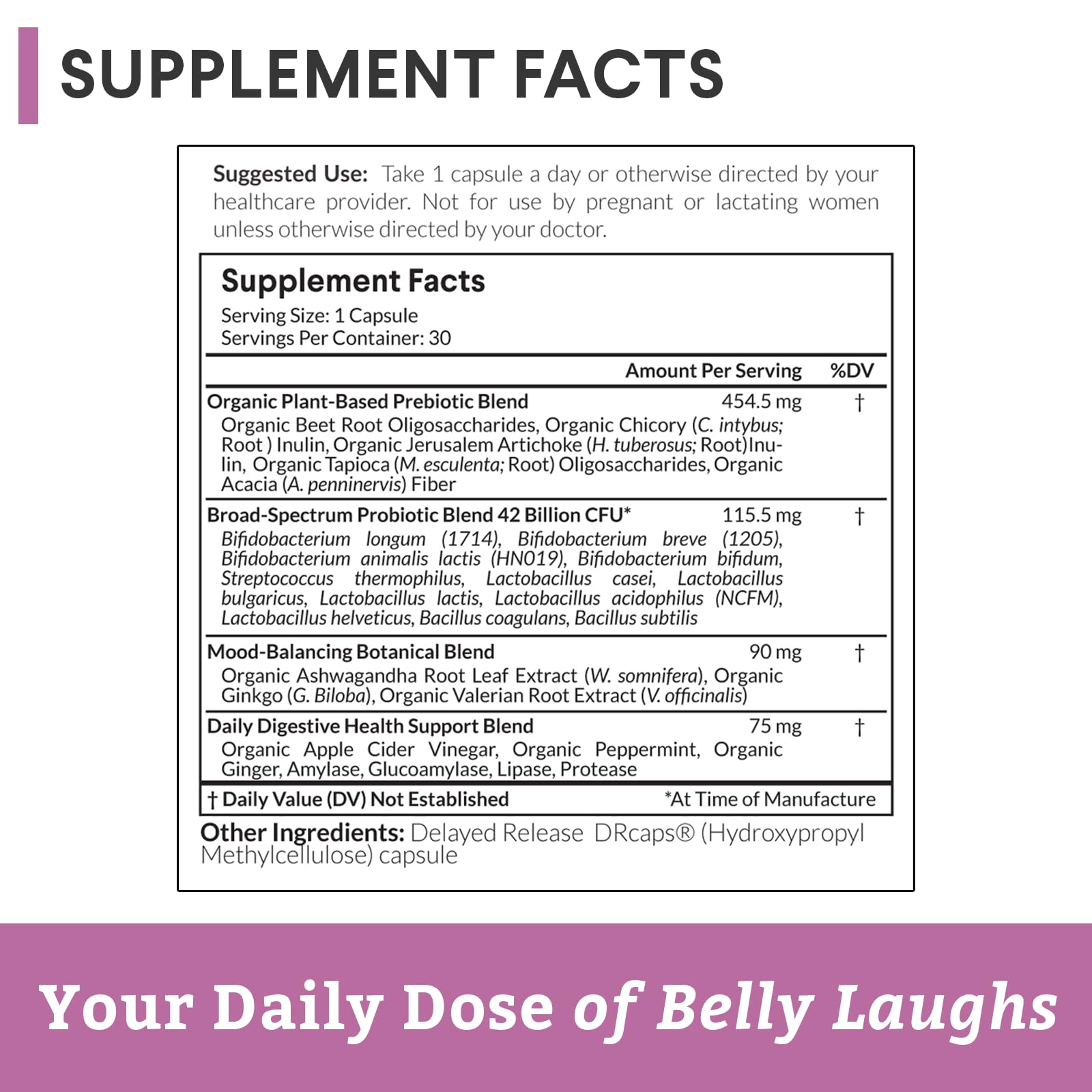Third-party tested dietary supplement with no additives