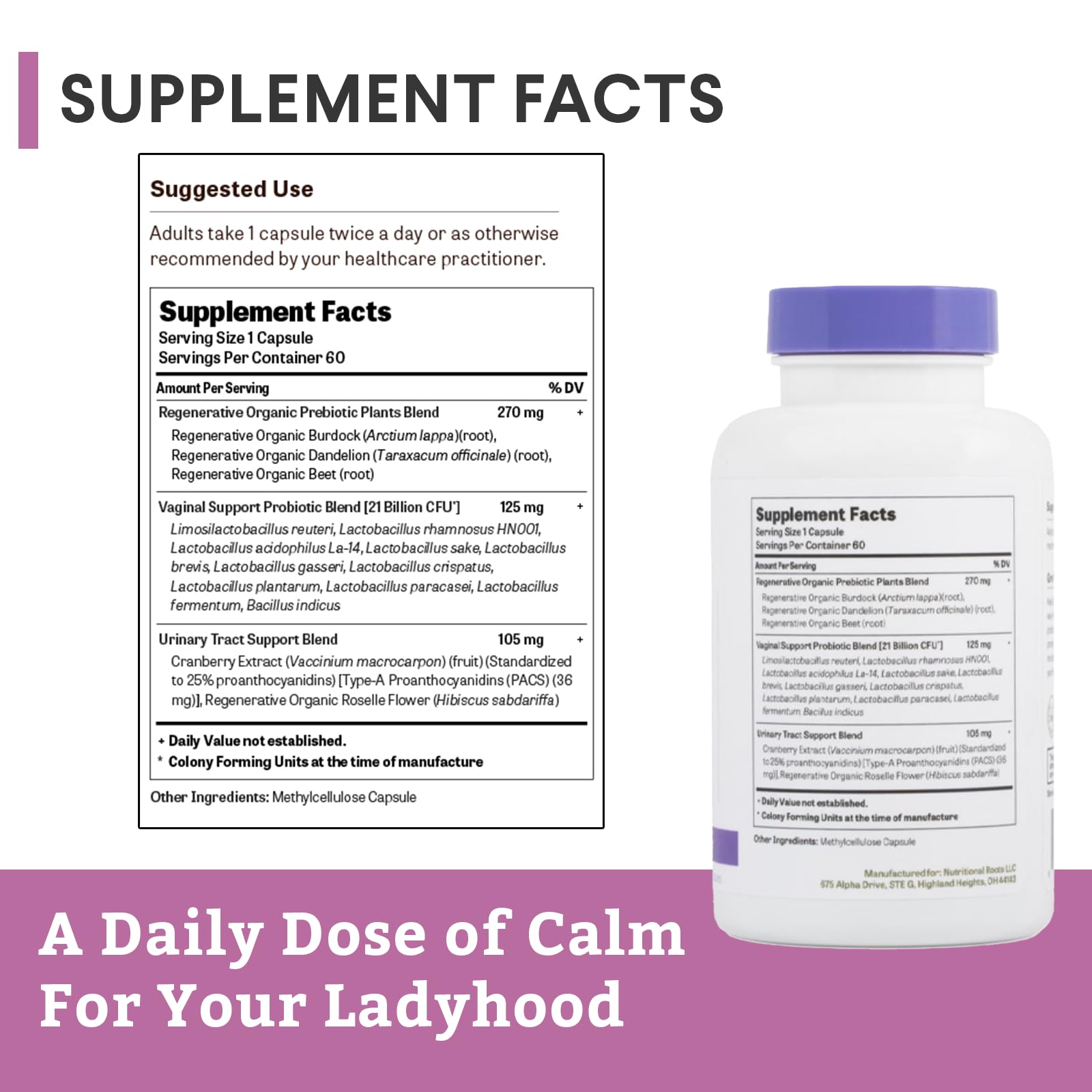 Cranberry extract supplement bottle for urinary tract health