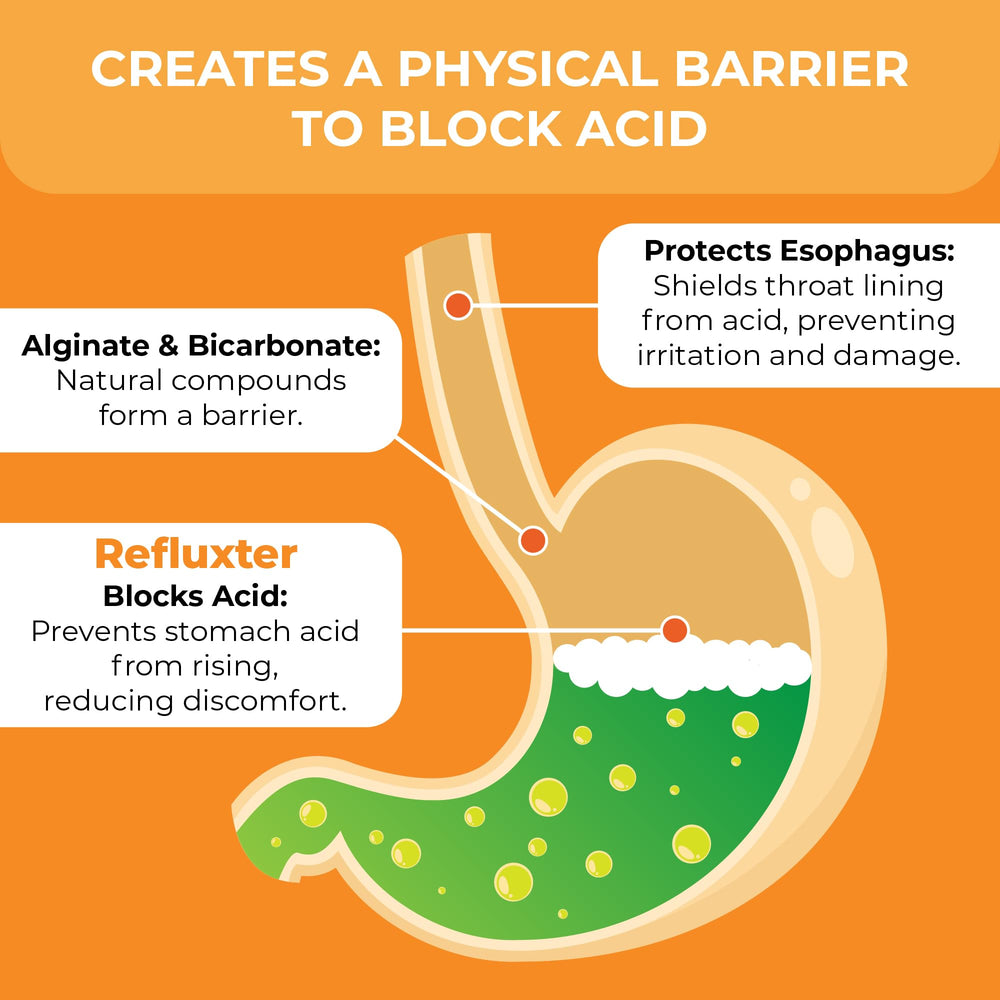 Nutritist Refluxter capsules ready for after-meal use to ease indigestion.