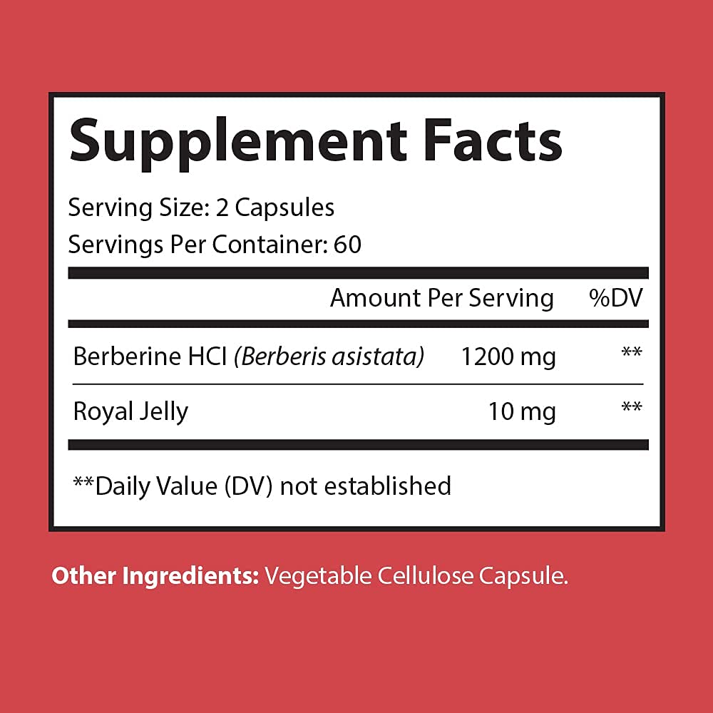 Vegan capsules of Nutriumph Berberine Plus 1200mg with Royal Jelly