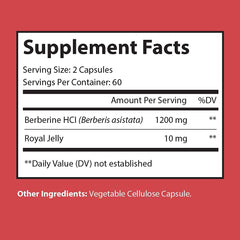 Vegan capsules of Nutriumph Berberine Plus 1200mg with Royal Jelly