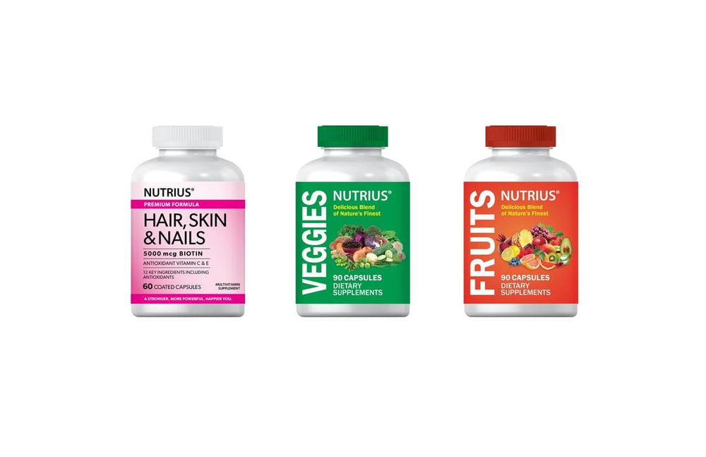 Nutrius Fruits bottle pictured in a healthy lifestyle setup