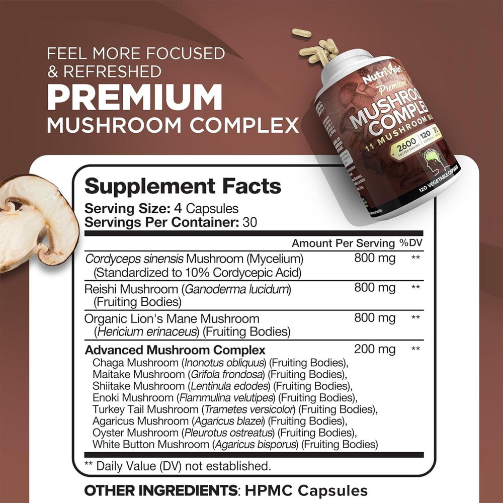 Label showing 2600 mg per serving and vegan formula