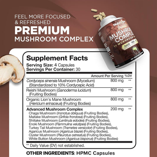 Label showing 2600 mg per serving and vegan formula