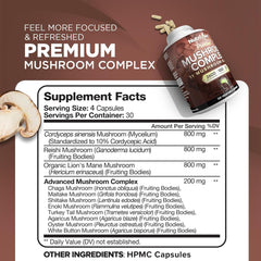 Label showing 2600 mg per serving and vegan formula