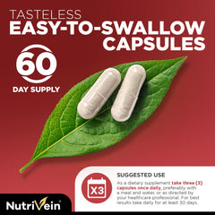 Nutrition facts panel for Nutrivein Ginseng product