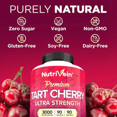 Nutrivein Tart Cherry Capsules dietary supplement bottle