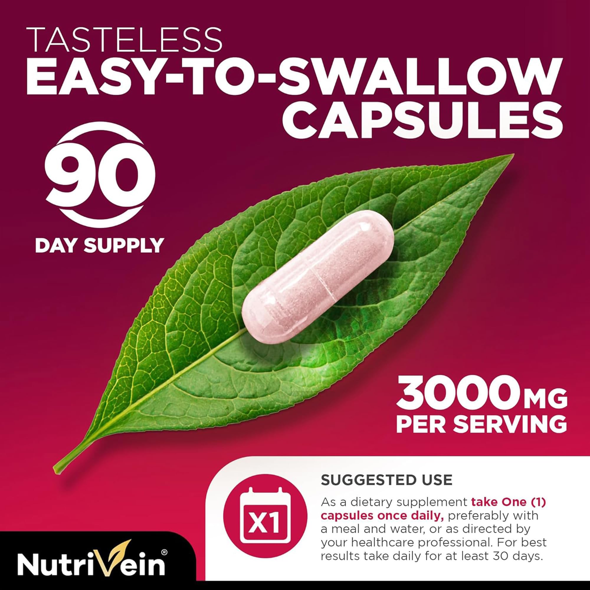 Vegan-friendly Nutrivein Tart Cherry Capsules label