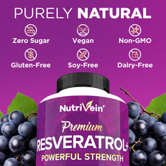 Close-up of Trans-Resveratrol label