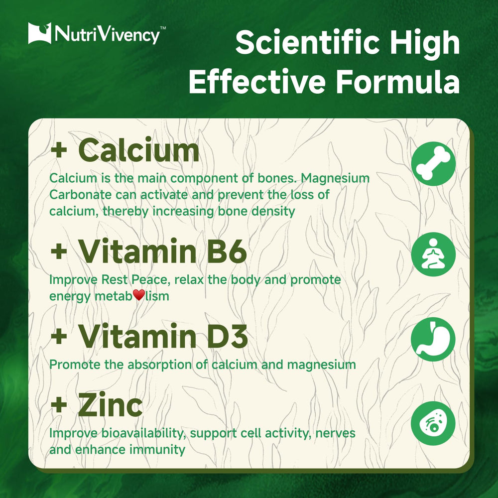 NutriVivency ingredient icons for magnesium calcium vitamins and zinc to show combined support