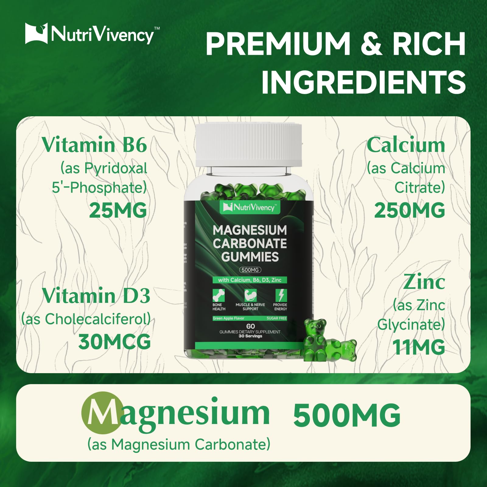 NutriVivency label nutritional panel clear view showing ingredient transparency benefit