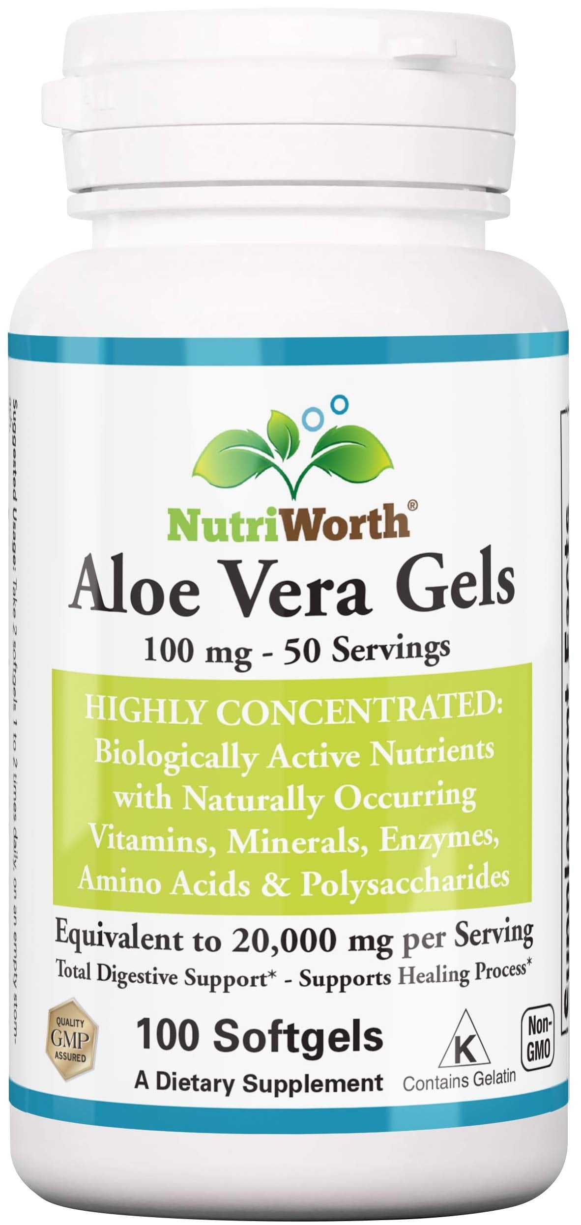 NutriWorth Aloe Vera supplement bottle with label